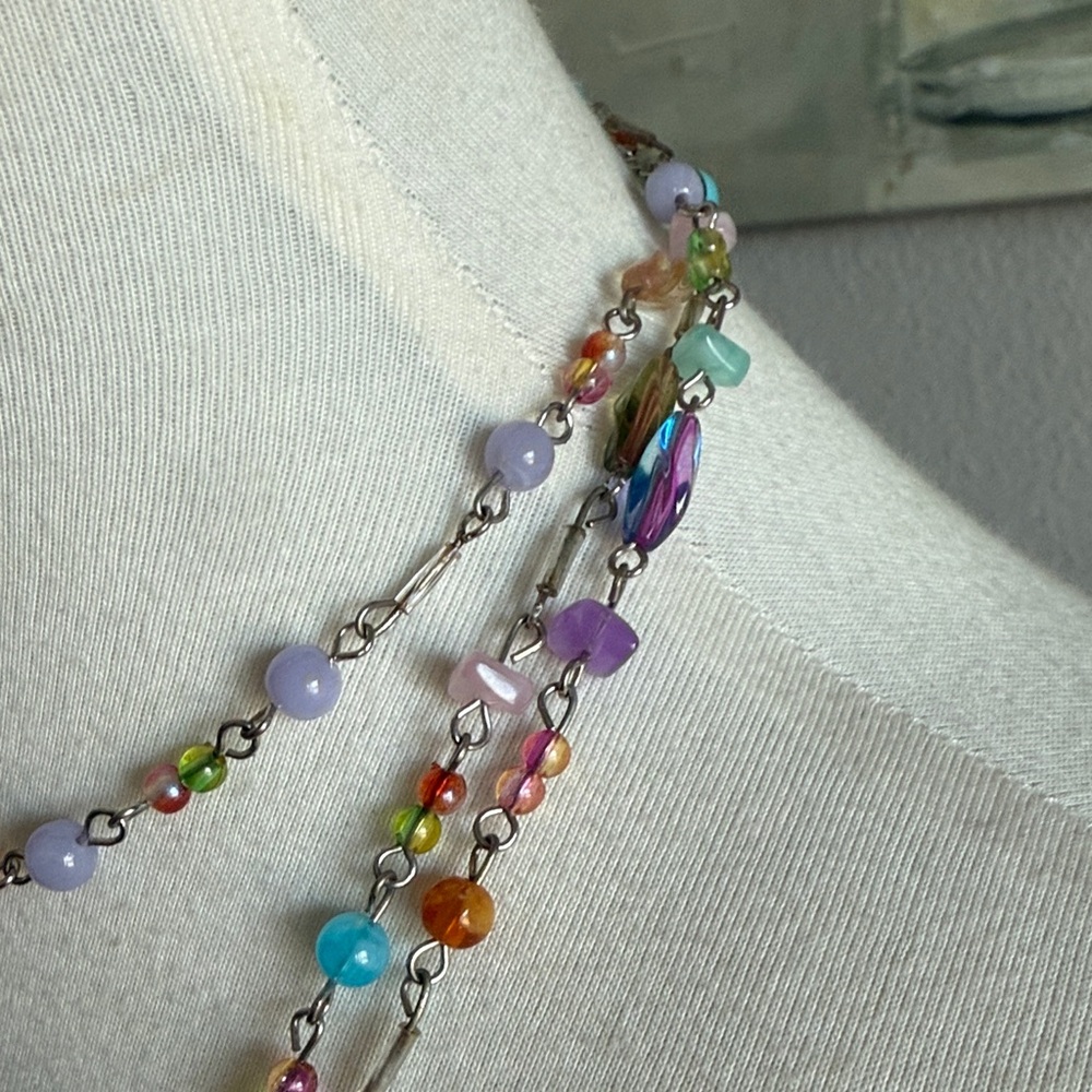 Vintage Colorful Beaded Multi-Strand Necklace - Picture 3 of 4